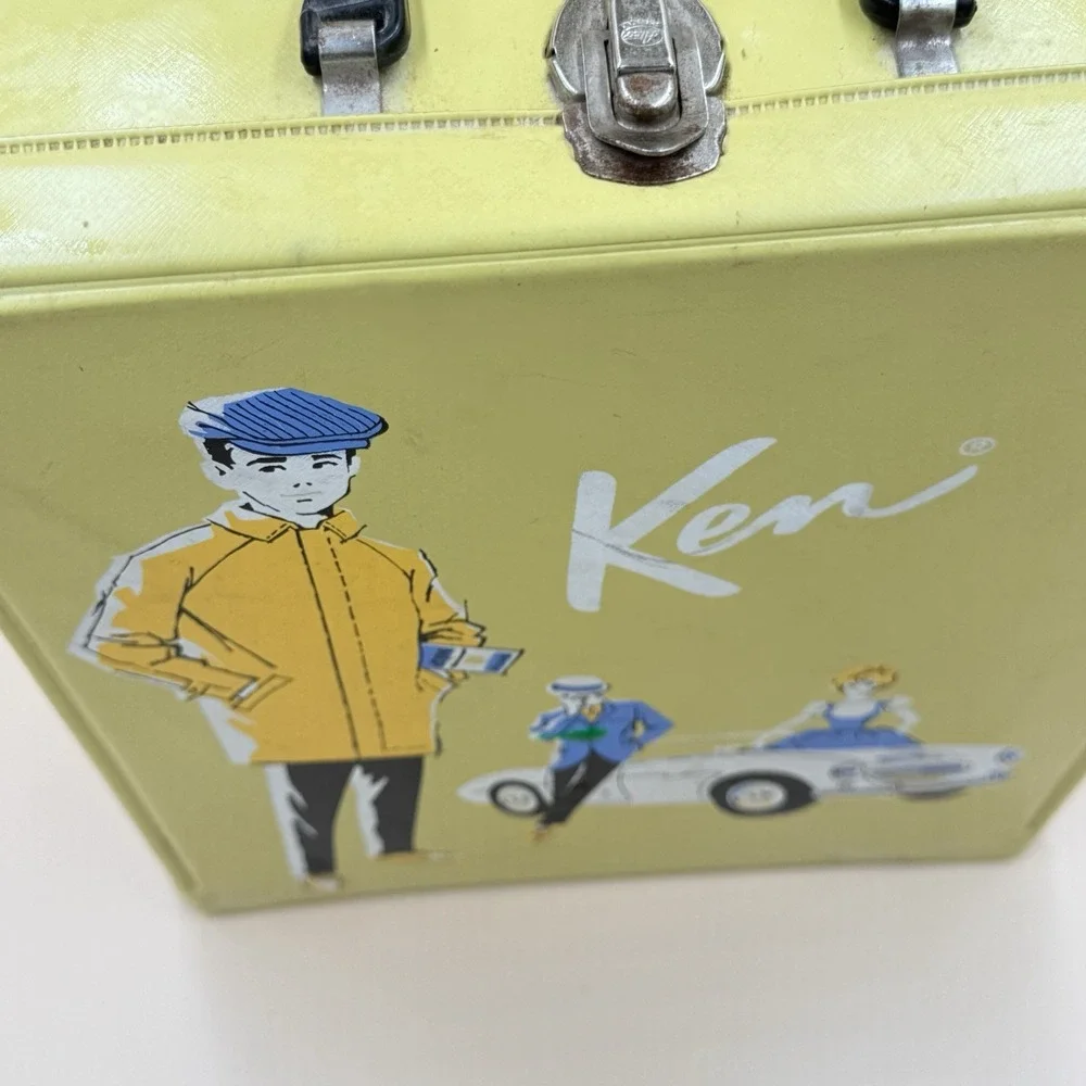 Vintage 1961 Mattel Ken Doll Lot Gold Case Clothing Acc Head Off TLC Collectible